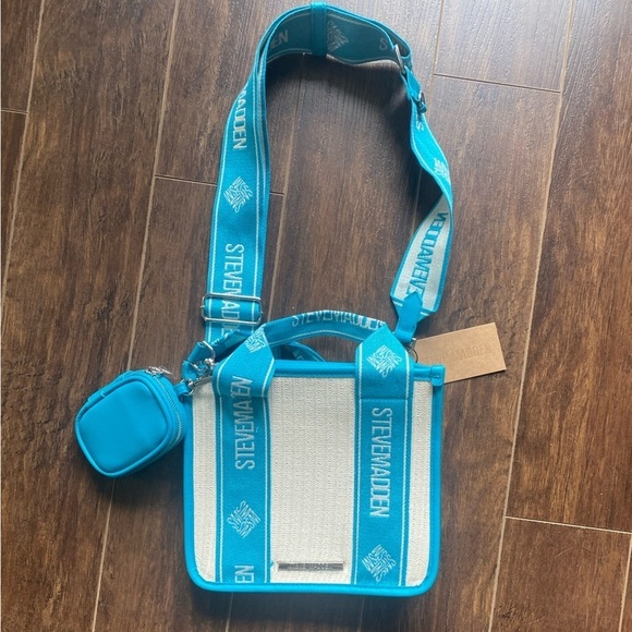 Steve Madden Cream and Turquoise BWebber Bag NWT - Picture 3 of 11